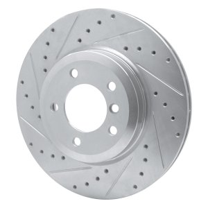 BMW 330I Brake Rotor (1) - Front Left - R1 Concepts - Drilled & Slotted - Silver - `01-`08